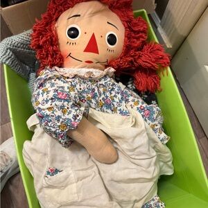 Floral Rag Doll with Red Hair Raggedy Ann